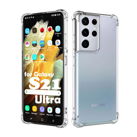 Galaxy A11 A12 A32 A42 S20 FE 5G S9 S21 S21+ S21 FE 5G Note 9 20 Ultra Case, Samsung Galaxy Clear Phone Cases,  Crystal Transparent Clear Flexible Shock Absorption Bumper Soft TPU Cover